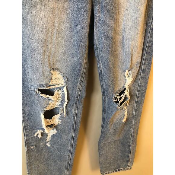 Women's Jeans Distressed Mom Jeans Pants HIGH Waist Sz 27x32, 13” Rise - Picture 2 of 11